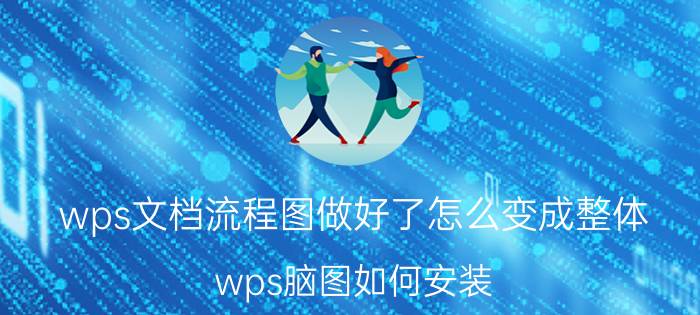 wps文档流程图做好了怎么变成整体 wps脑图如何安装？